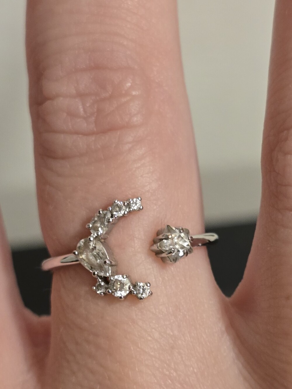 Swarovski Open Band Crystal Moon Ring - Silver Tone Penélope Cruz Moonsun Ring